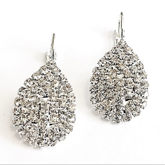 Jewelry - 925 Silver Plated Rhinestone Earrings NWT